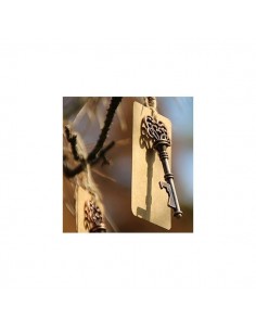 LLAVERO VINTAGE ABREBOTELLAS LLAVE TARJETA KRAFT