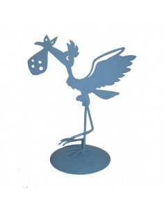 FIGURA PASTEL METaLICA CIGUENA AZUL