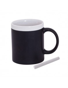 TAZA PIZARRA CERAMICA EN CAJITA INDIVIDUAL BLANCA