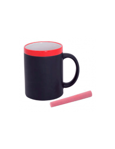 TAZA PIZARRA CERAMICA EN CAJITA INDIVIDUAL ROJO