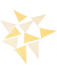 GUIRNALDA BANDERAS DECORATIVAS EVENTOS PAPEL AMARILLO