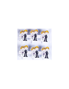 PACK 6 PINZAS NOVIOS MADERA
