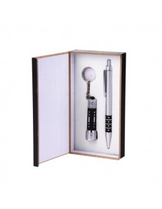 SET BOLIGRAFO LLAVERO LINTERNA EN CAJA