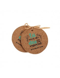 SET 2 POSAVASOS CORCHO FRASES