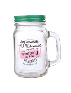 JARRA CRISTAL CON CANA MOMENTOS ESPECIALES