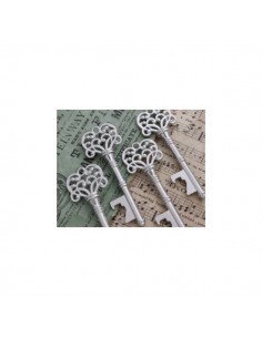 LLAVERO VINTAGE ABREBOTELLAS LLAVE PLATA TARJETA KRAFT 2