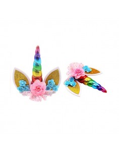 CAKE TOPPER UNICORNIO ARCOIRIS DECORACIoN TARTAS 2