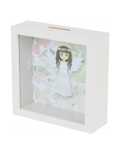 HUCHA DE MADERA COMUNIoN NINA