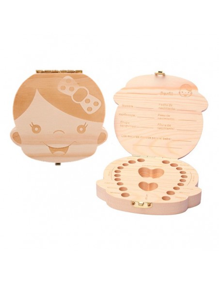 CAJITA DE MADERA PARA GUARDAR DIENTES DE LECHE