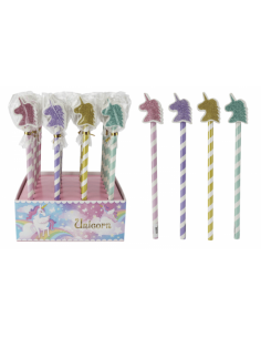 LOTE 24 LaPICES BORRADOR PURPURINA UNICORNIO