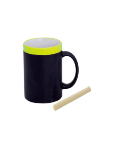 TAZA PIZARRA CERAMICA EN CAJITA INDIVIDUAL AMARILL