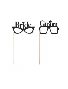 Set de 2 gafas Bride Groom para photocall