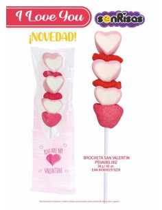 Caja de 40 Pinchos Brochetas de Golosinas SAN VALENTIN