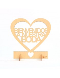 CARTEL MADERA BIENVENIDOS A NUESTRA BODA 2