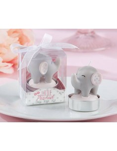 VELA BAUTIZO ELEFANTE ROSA EN CAJA REGALO