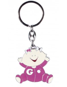 LLAVERO HAPPY BABY ROSA EN CAJA DE REGALO