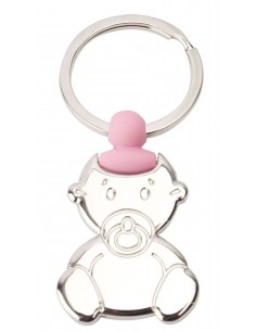 LLAVERO BEBE CHUPETE ROSA