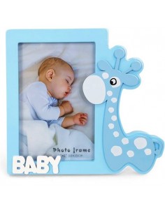 PORTAFOTOS MADERA JIRAFA AZUL