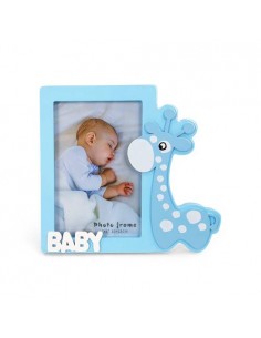 PORTAFOTOS MADERA JIRAFA AZUL 2