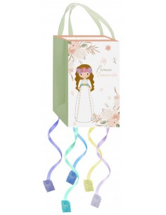 PINATA DE CARToN MI PRIMERA COMUNIoN NINA