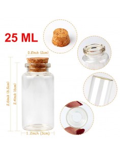 LOTE DE 12 PROBETA DE CRISTAL CON TAPoN DE CORCHO 2