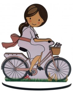 FIGURA PASTEL COMUNIoN BICICLETA NINA
