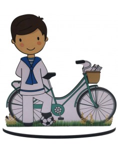 FIGURA PASTEL COMUNIoN BICICLETA NINO