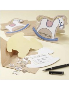 PACK 10 INVITACIONES BEBe VINTAGE