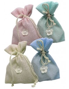 BOLSITA SACO COLORES FLOR Y PERLA
