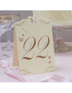NuMEROS DE MESA MARIPOSAS MARFIL