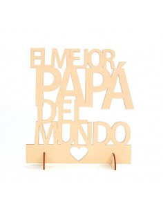 CARTEL MADERA EL MEJOR PAPa DEL MUNDO 2