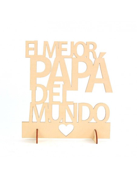 CARTEL MADERA EL MEJOR PAPa DEL MUNDO