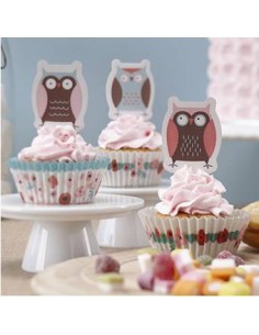 LOTE 5 PIEZAS CUMPLEANOS BUHOS 2