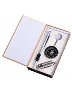 BOLiGRAFO NAVAJA BRuJULA EN CAJA DE MADERA