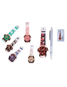 OFERTA LOTE DE 500 RELOJES FLORAL EN CAJA DE REGALO