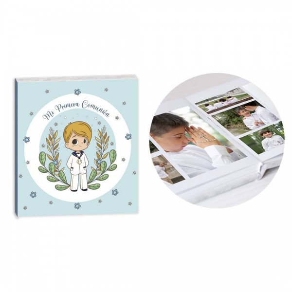SET MALETIN LIBRO COMUNIoN FOTOS Y FIRMAS NINO