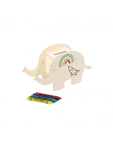 HUCHA MADERA PARA COLOREAR CON 5 CERAS