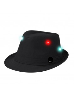 SOMBRERO CON LUCES LED FIESTA NEGRO