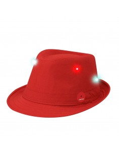 SOMBRERO CON LUCES LED FIESTA ROJO