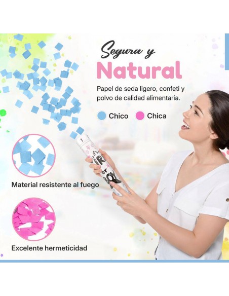 CANON CONFETIS REVELACION GENERO SEXO AZUL NINO